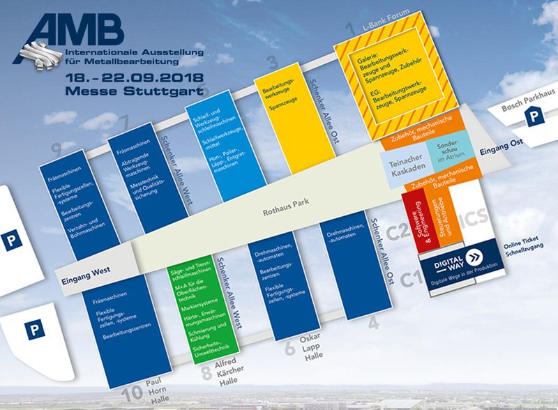 Hallenplan AMB 2018 | Messekompakt Fachmesse